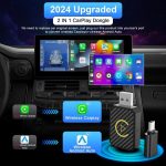 Wireless Apple CarPlay Adapter for Factory Wired Cars from 2016 Onwards - 2-in-1 Wireless CarPlay & Android Auto Adapter