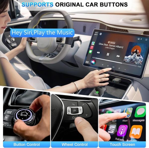 Wireless Apple CarPlay Adapter for Factory Wired Cars from 2016 Onwards - 2-in-1 Wireless CarPlay & Android Auto Adapter